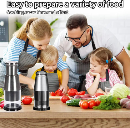 Multifunctional Stainless Steel Garlic and Onion Chopper - Manual Vegetable Cutter with Easy Clean Design, Silver Finish