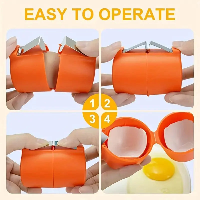 Professional Eggshell Opener and Separator Tool for Culinary Use - Efficient Egg Beater and Shell Cutting Device