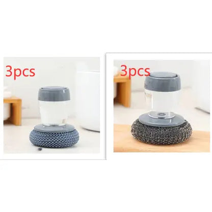 Professional Kitchen Soap Dispensing Palm Brush Cleaner with Push-Type Mechanism for Effective Scrubbing and Detailing