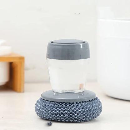 Professional Kitchen Soap Dispensing Palm Brush Cleaner with Push-Type Mechanism for Effective Scrubbing and Detailing