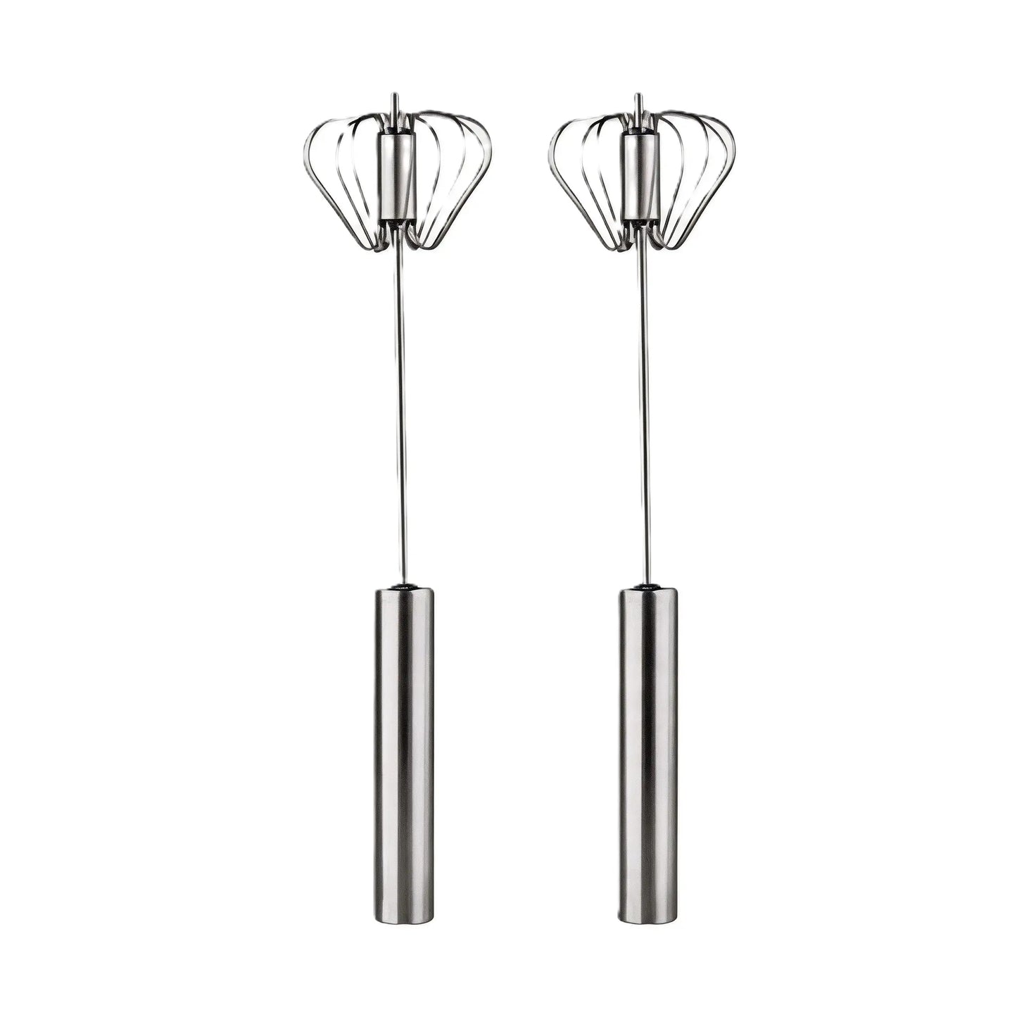 Food-Grade Stainless Steel Hand-Push Rotary Whisk - Semi-Automatic, Rust-Resistant Kitchen Utensil for Coffee and Egg Mixing, Durable Riveted Design, Easy to Clean