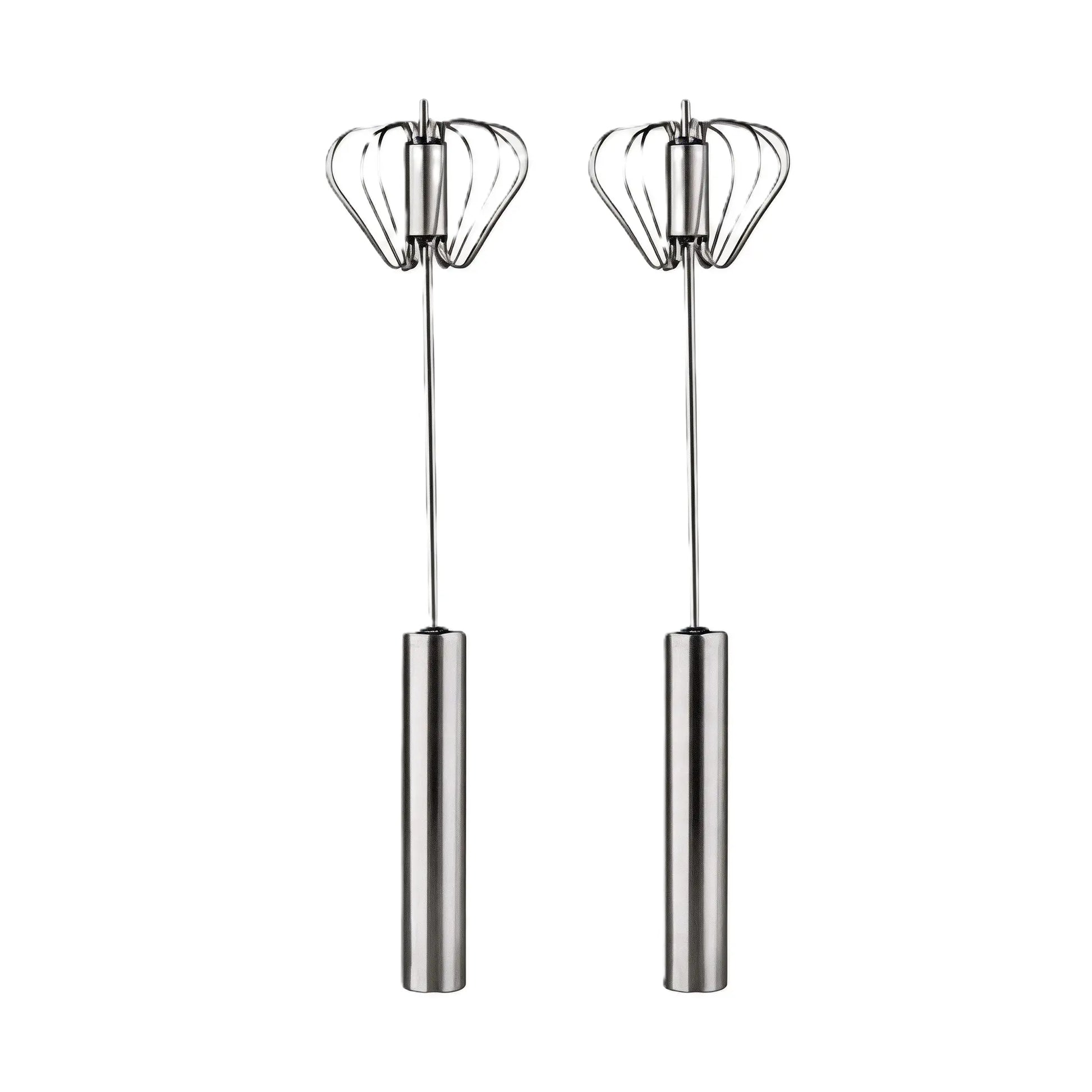 Food-Grade Stainless Steel Hand-Push Rotary Whisk - Semi-Automatic, Rust-Resistant Kitchen Utensil for Coffee and Egg Mixing, Durable Riveted Design, Easy to Clean