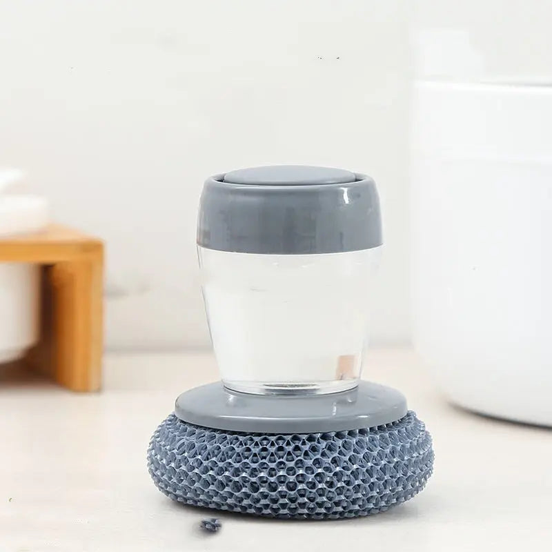 Professional Kitchen Soap Dispensing Palm Brush Cleaner with Push-Type Mechanism for Effective Scrubbing and Detailing