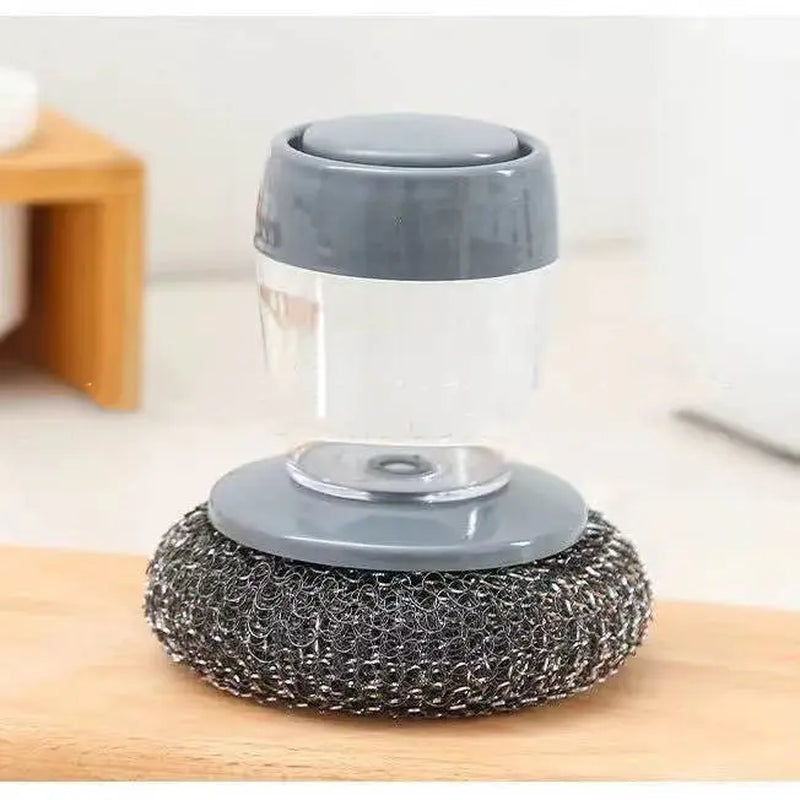 Professional Kitchen Soap Dispensing Palm Brush Cleaner with Push-Type Mechanism for Effective Scrubbing and Detailing