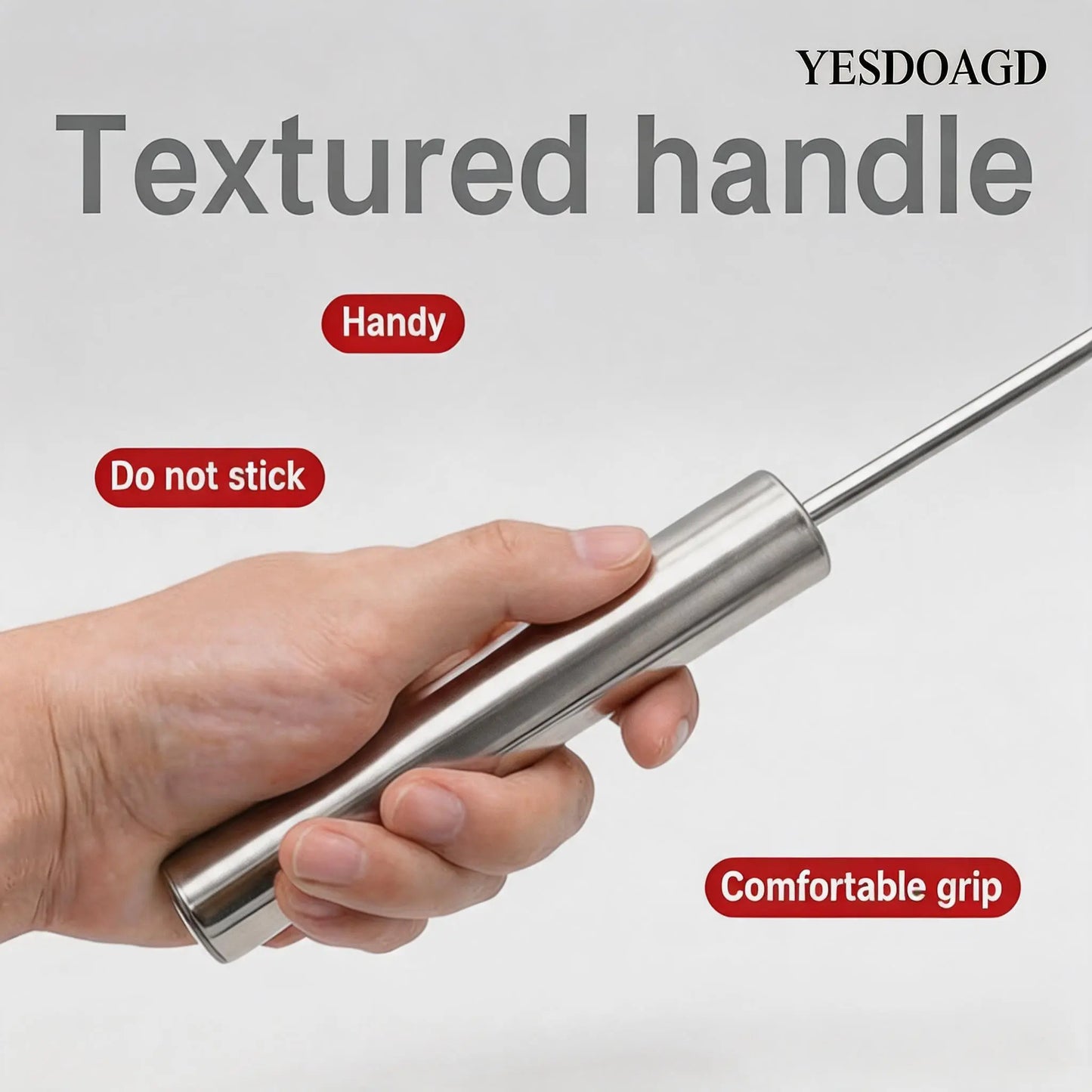 Food-Grade Stainless Steel Hand-Push Rotary Whisk - Semi-Automatic, Rust-Resistant Kitchen Utensil for Coffee and Egg Mixing, Durable Riveted Design, Easy to Clean