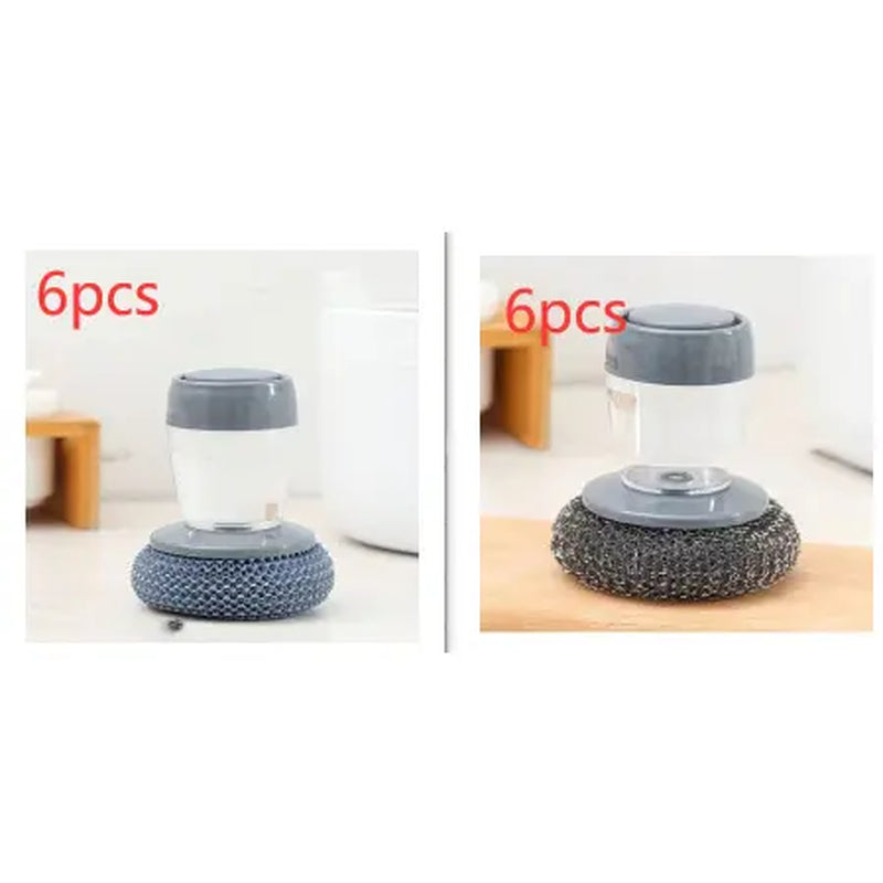 Professional Kitchen Soap Dispensing Palm Brush Cleaner with Push-Type Mechanism for Effective Scrubbing and Detailing
