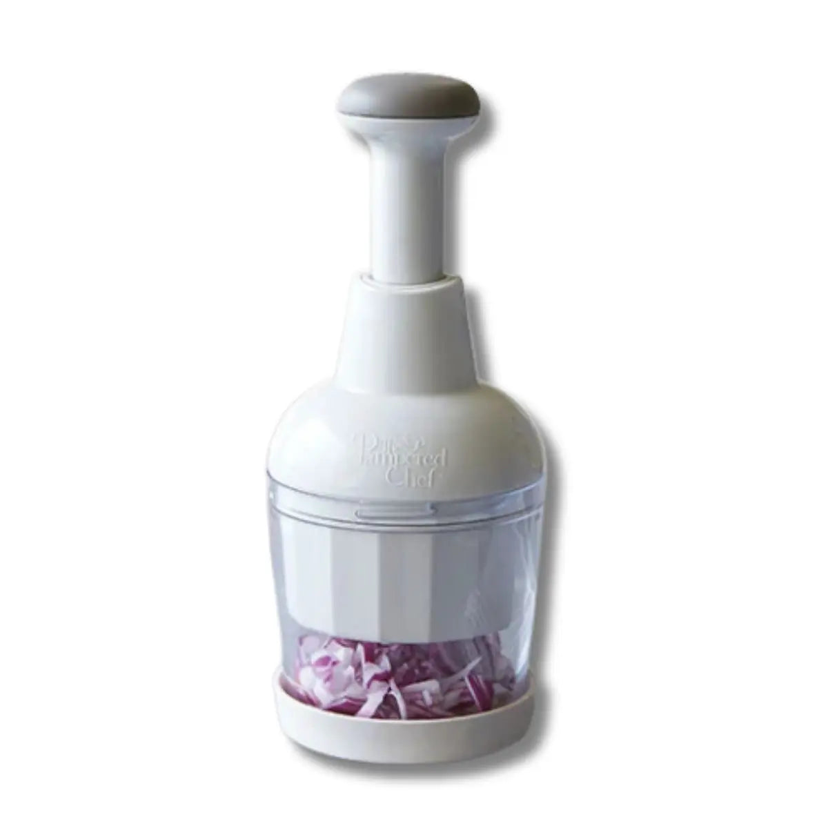 Pampered Chef Multipurpose Food Chopper - Handheld Vegetable, Onion, and Garlic Chopper with Protective Cover