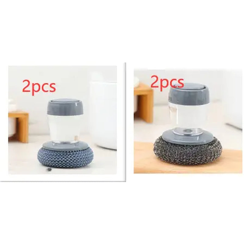 Professional Kitchen Soap Dispensing Palm Brush Cleaner with Push-Type Mechanism for Effective Scrubbing and Detailing