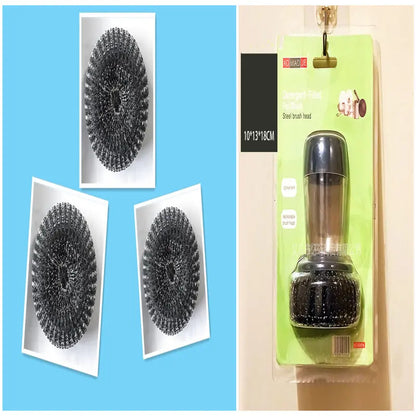 Professional Kitchen Soap Dispensing Palm Brush Cleaner with Push-Type Mechanism for Effective Scrubbing and Detailing