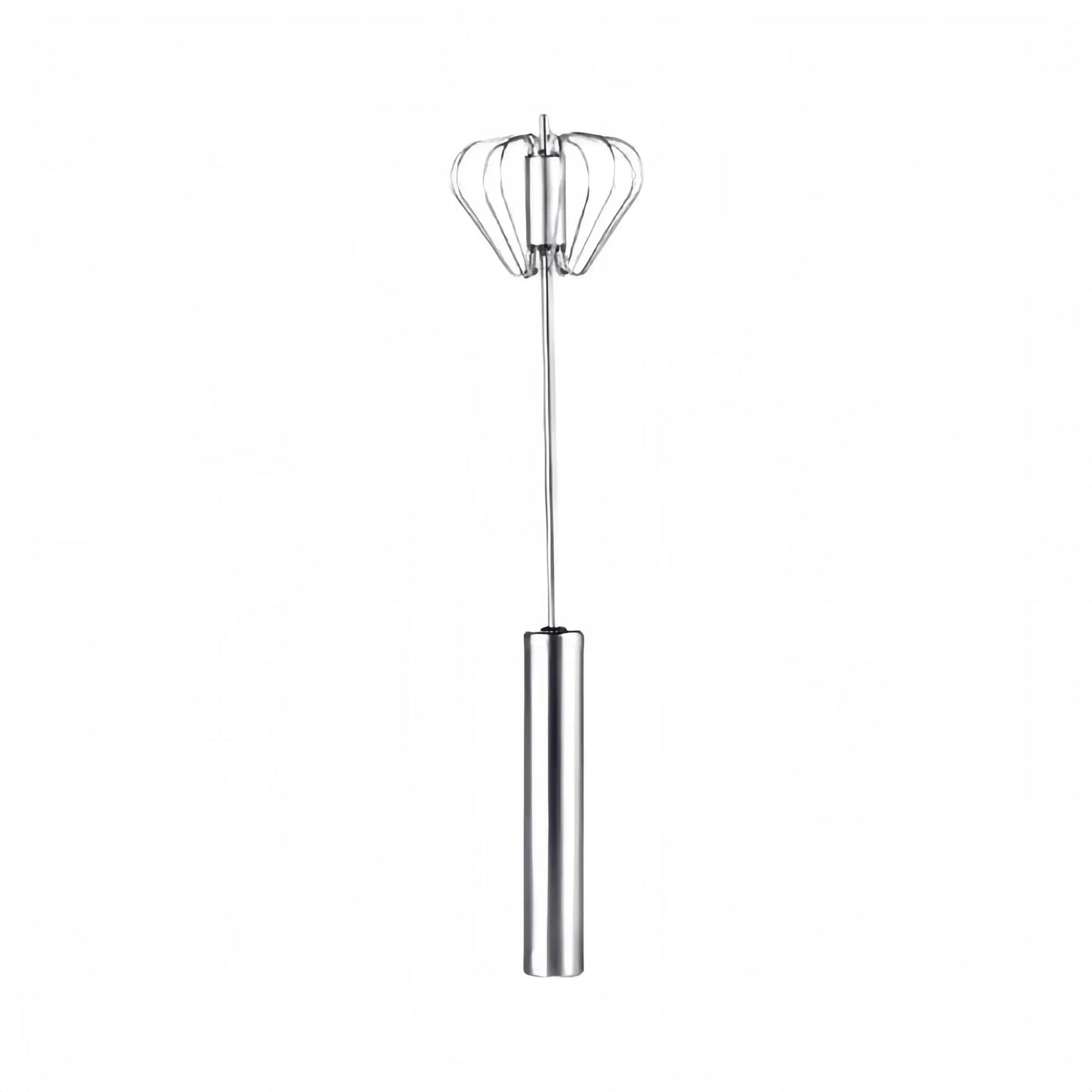Food-Grade Stainless Steel Hand-Push Rotary Whisk - Semi-Automatic, Rust-Resistant Kitchen Utensil for Coffee and Egg Mixing, Durable Riveted Design, Easy to Clean