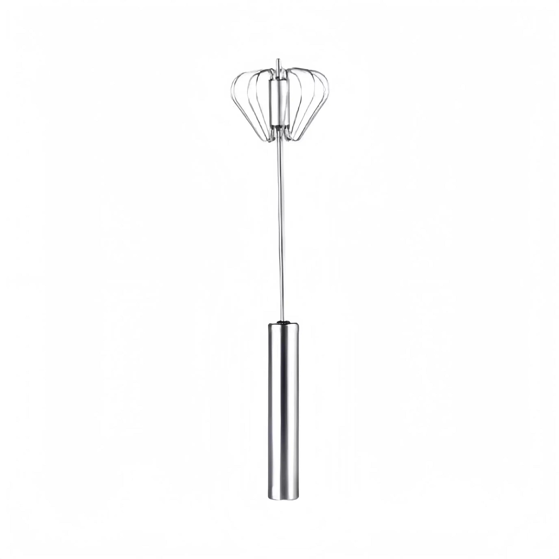 Food-Grade Stainless Steel Hand-Push Rotary Whisk - Semi-Automatic, Rust-Resistant Kitchen Utensil for Coffee and Egg Mixing, Durable Riveted Design, Easy to Clean